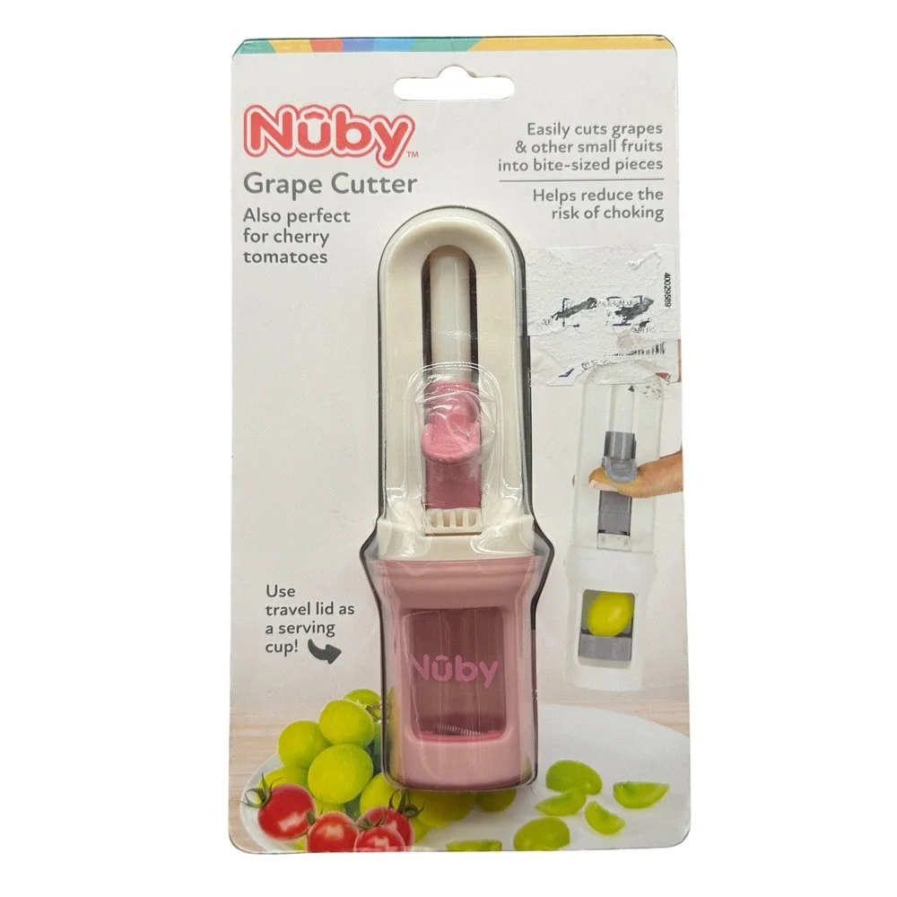 Nuby NEW Grape Cutter Pink Travel Lid Helps Reduce Choking Risk fruit‎ snacks